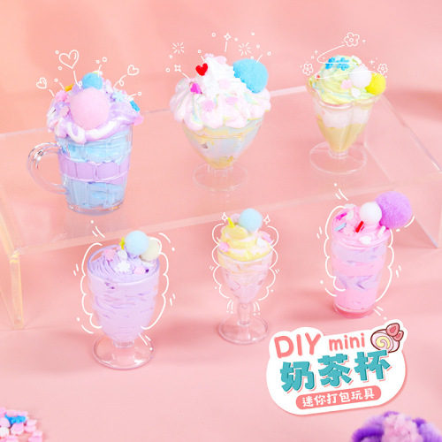 Small Wheat Youth DIY Food Play Handmade Storage Large Set Tote Transparent Double Layer Separation Creative Cute Tool Box