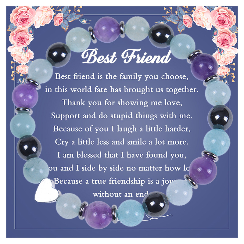 Retro Heart Shape natural stone Agate Beaded Bracelets 1 Piece