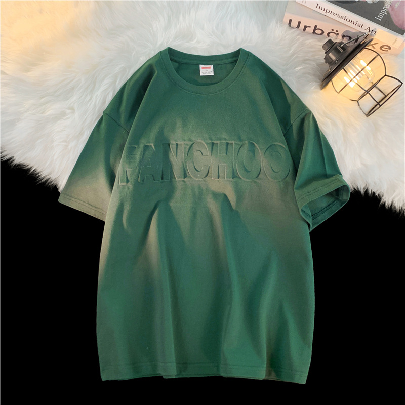 Camiseta americana de manga corta para hombre, 100 % algodón, 240 g, pesada. Moda urbana de verano 2023. Ropa oversize.