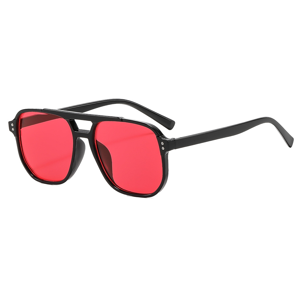 Gafas de sol vintage de doble puente, estilo transfronterizo, modernas y sencillas, con montura grande y lentes de estilo oceánico.