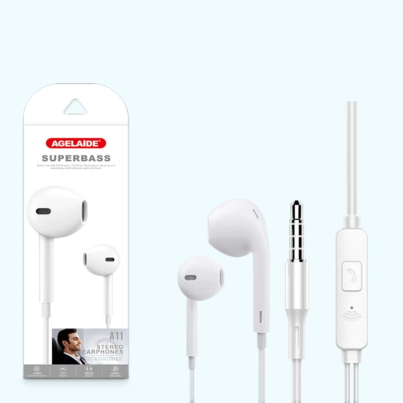 Проводные внутриканальные наушники (совместимы с Apple, Huawei) с проводным контролем и микрофоном, 3,5 мм, разноцветные