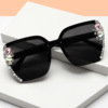 The new frameless cutting edge handmade diamond AB fashion glasses personality swing shooting concave shading sunglasses sunglasses