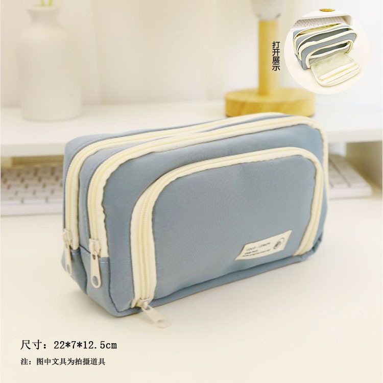Caja de papelería de gran capacidad multifuncional de gran capacidad japonesa y estudiantes de secundaria en el nicho de viento simple bolsa de lápiz