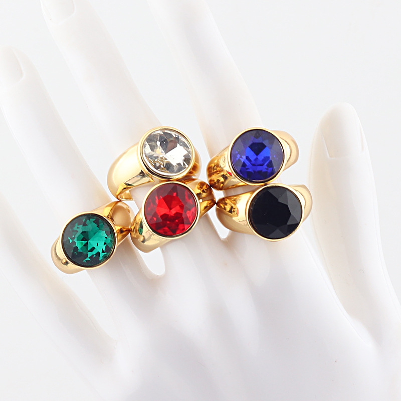 Fashion Geometric Copper Open Ring Plating Zircon Copper Rings