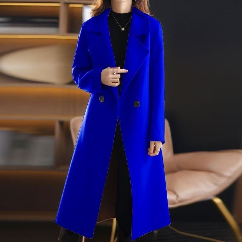 Thickened Woolen Outwear Women's Medium-Length 2023 Spring & Fall New Korean Style Slimming Look Outwear Jacket Women