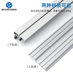 TV display cabinet double-gliding door track, wardrobe sliding bidirectional damping buffer small bus door moving door track