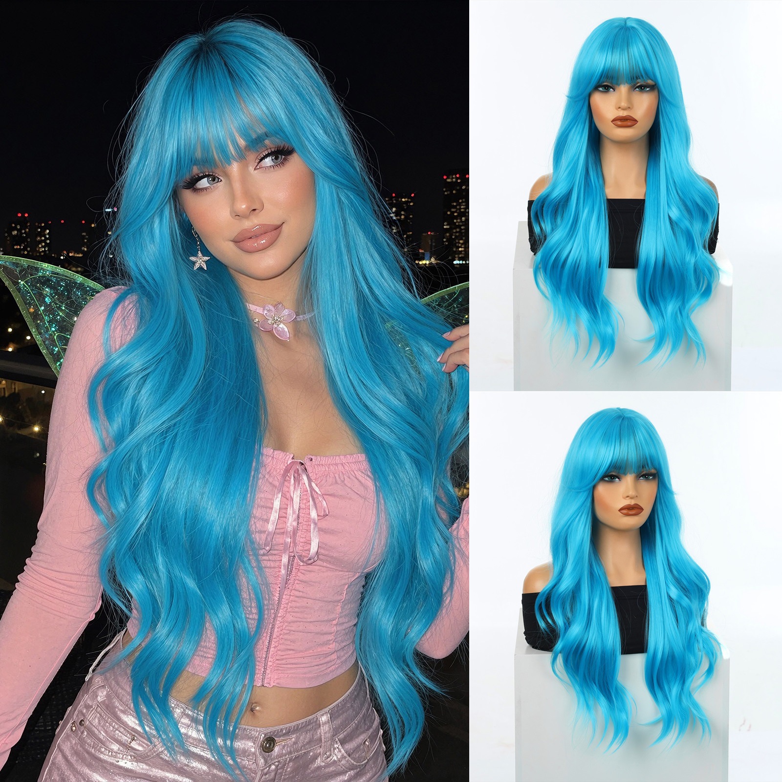 Perucas transfronterizas de comercio exterior para mujeres cubierta de cabeza de Navidad Halloween trajes de cosplay ondas gigantescas pelucas