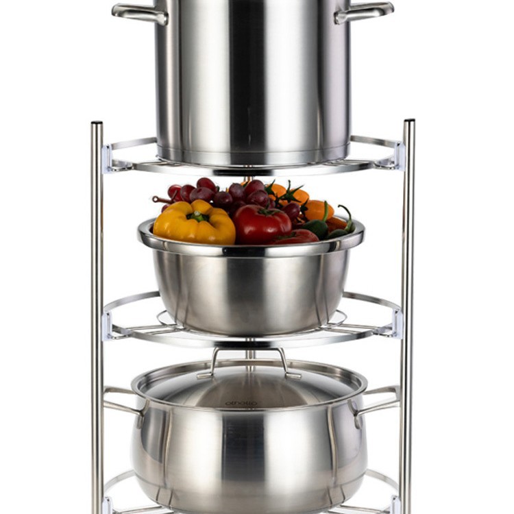 UG73 주방 냄비 랙 다층 냄비 랙 가정용 다기능 삼각형 스토리지 랙 라운드 스테인레스 스틸 랙