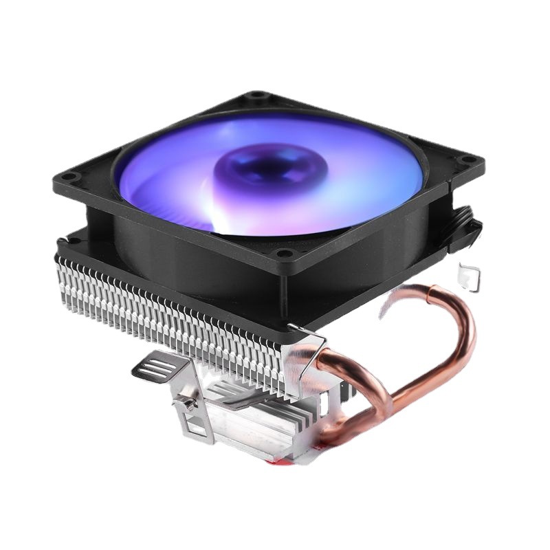 Down-pressure 4-copper tube CPU radiator 1700 desktop computer AMD1151 small chassis CPU color-changing light fan