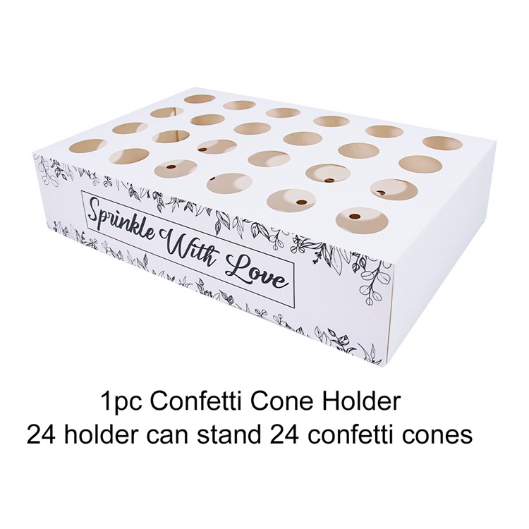 Caja de cono de papel blanco con 24 agujeros