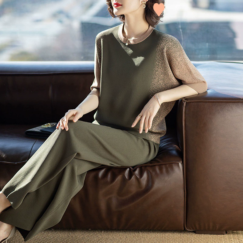 Комплект летней одежды для мамы, брюки, oversize, 40 лет