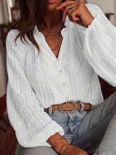 A 15690 Fashionable Loose V Neck Lace Blouse �r�аٴ��ٽz�r