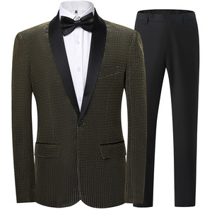 men suit set 男士西装套修身韩版结婚礼服商务休闲亮丝格西服套图片