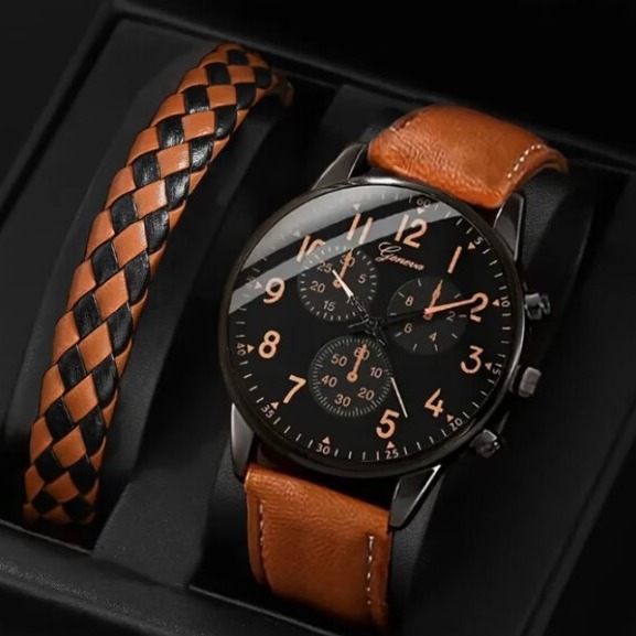 Neu Männer Drei Augen Business Mode Gürtel Quarzuhr Gewebtes Armband_voghion.com