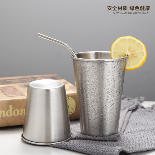 304 stainless steel water cup single-layer beer juice cold drink cup single-layer kindergarten children's cup custom logo