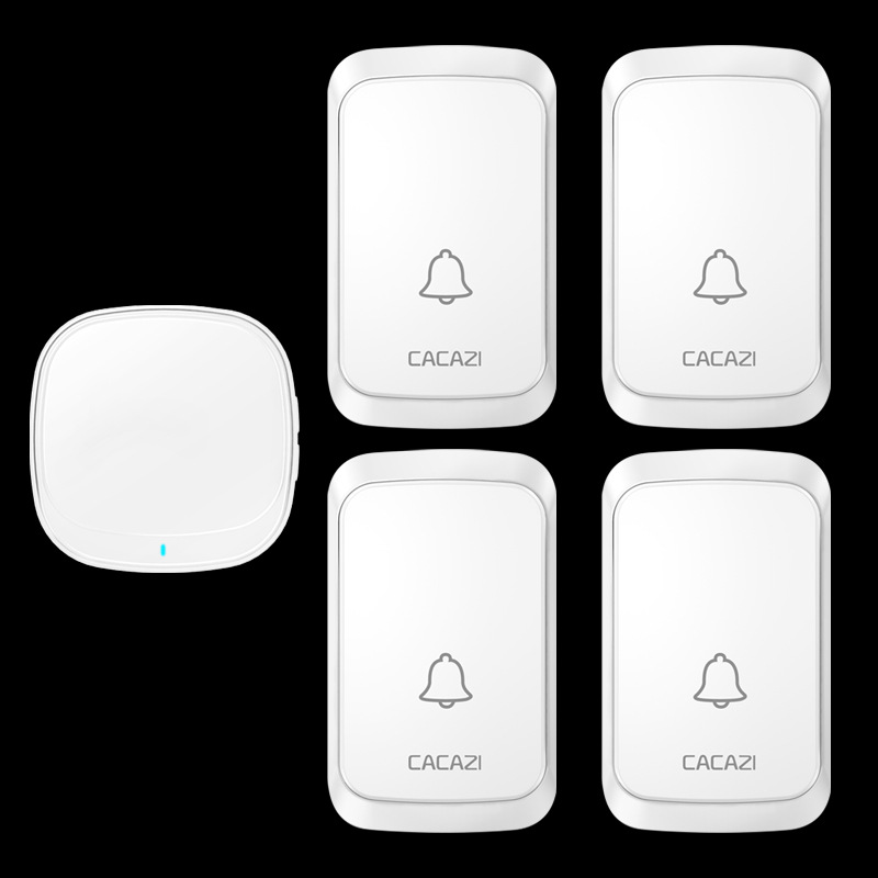 USB电子门铃无线家用智能超远距离遥控电池按钮四拖一老人呼叫器