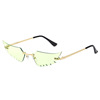 New sunglasses female tide street shooting frameless wing sunglasses Women's European and American funny ball decoration sunglasses