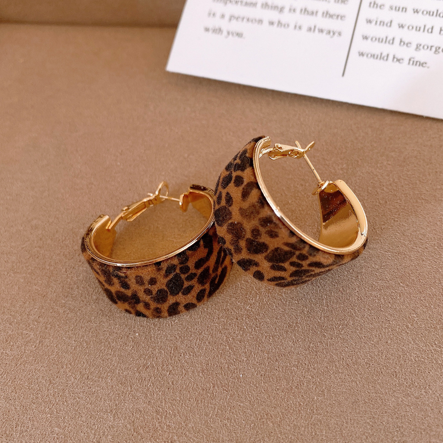 Earrings-Coffee-Leopard Print