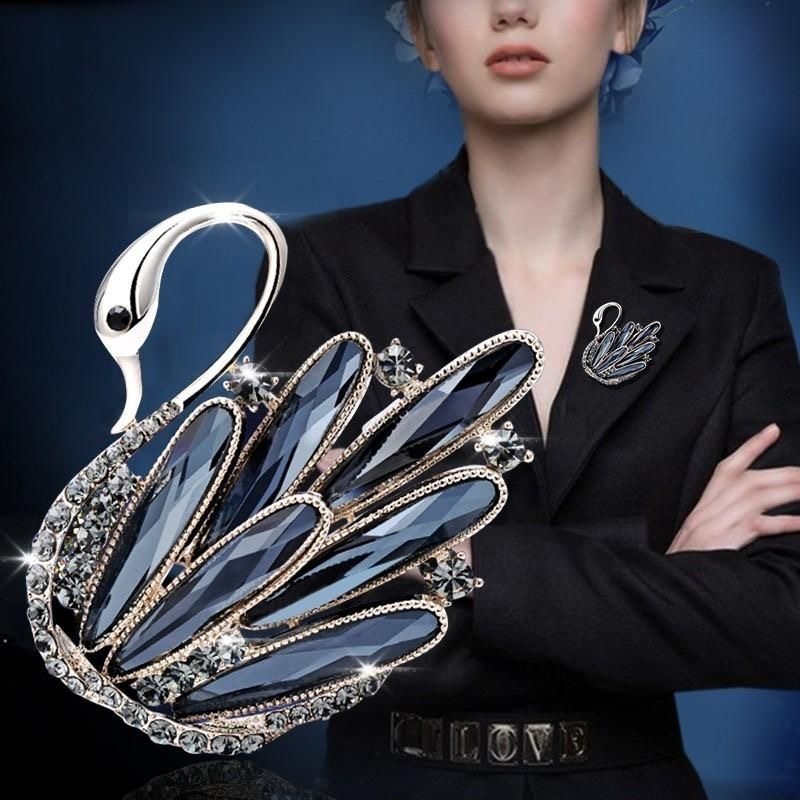 19g Weight Corsage Classification Daily Occasion Alloy Material Swan Pattern Unisex Gender Elegant Style Elegant Pin Swan Alloy Unisex Corsage 无