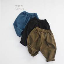 新品秋季儿童裤子a类男童九分裤韩版纯色百搭宽松女童萝卜裤代发
