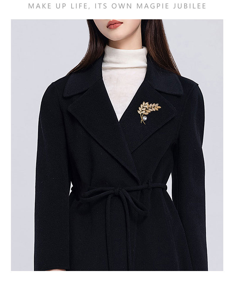 轻奢风优雅猫眼石麦穗胸针小众高级感精致植物胸花新百