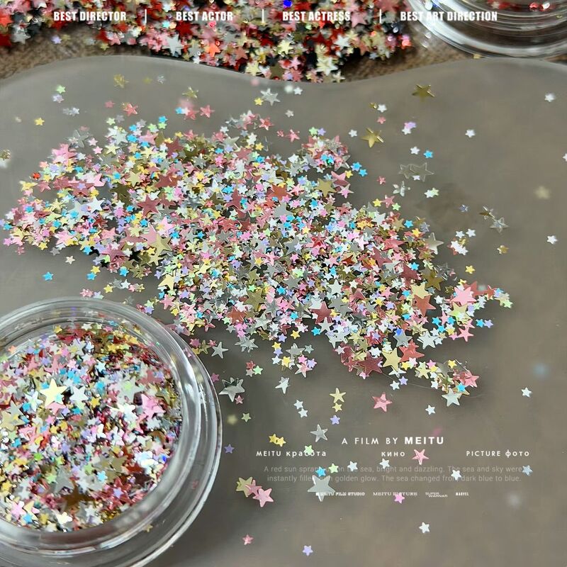Star Sequins Nail Art Decorations Mixed Color Five-Pointed Star Glitter Powder Mixed DIY Handmade Material Package Decoration Accessories Star Sequins Nail Art Decorations Mixed Color Five-Pointed Star Glitter Powder Mixed DIY Handmade Material Package Decoration Accessories