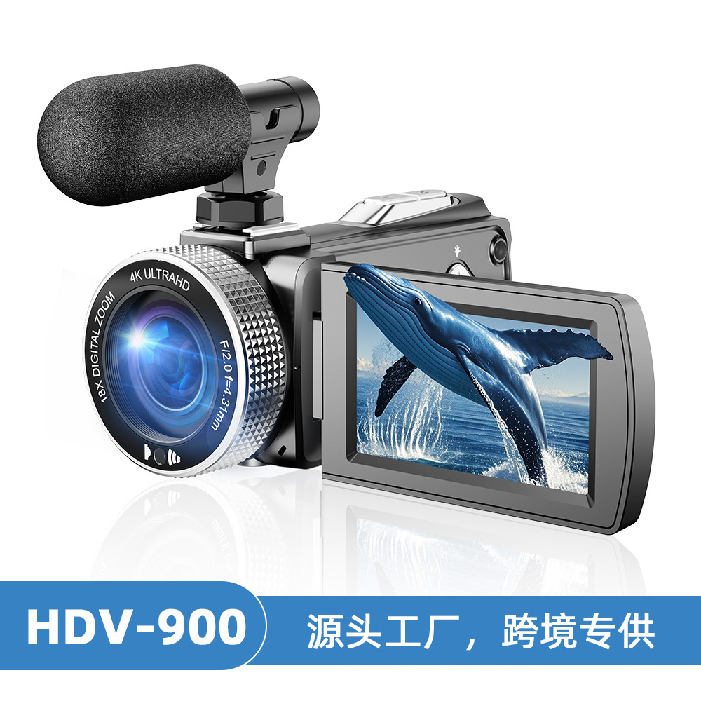 Cross-Border 4K High-Definition Digital Camera, Wedding Home Handheld Dv, Outdoor Camera That Can Be Flipped Front and Back
