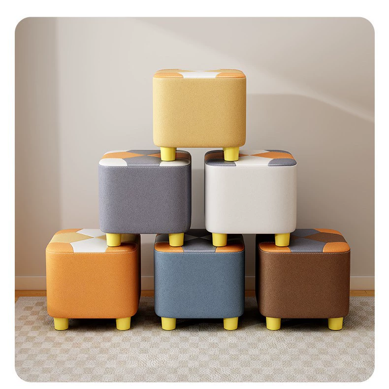 Маленький табурет для домашнего использования, небольшая скамейка, диванный табурет, табурет для смены обуви в гостиной, низкий табурет для арендного жилья, прочный и долговечный для длительного сидения.