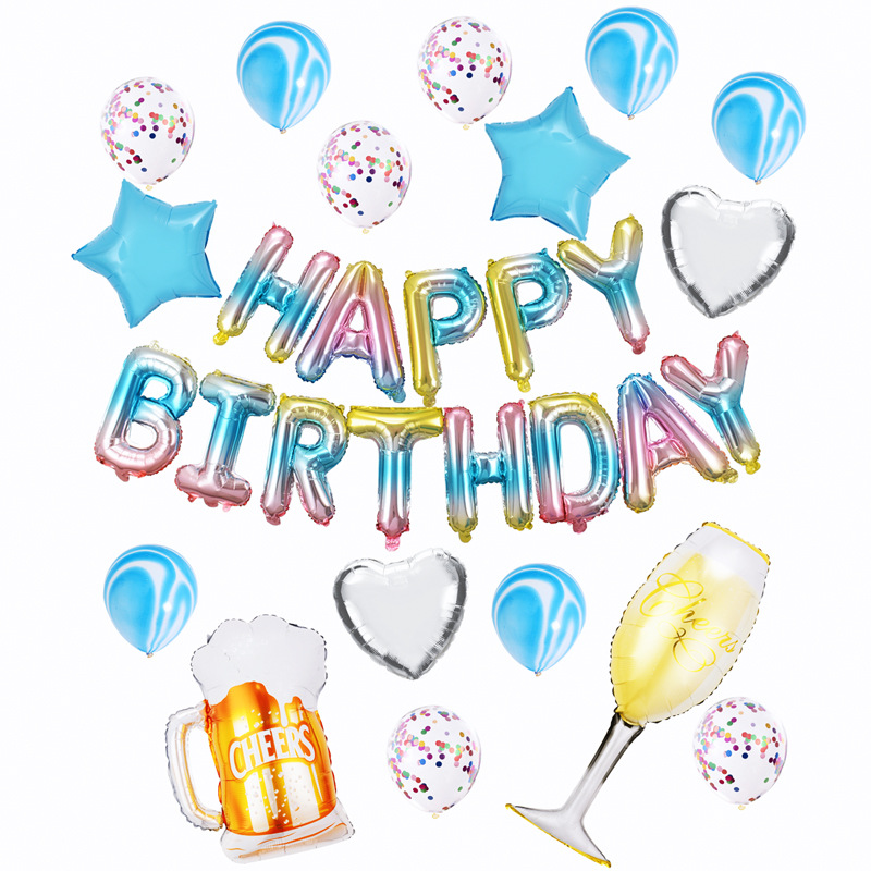 Amazon Venta caliente botella de champán traje globo de aluminio fiesta de cumpleaños decoración globo de papel de aluminio