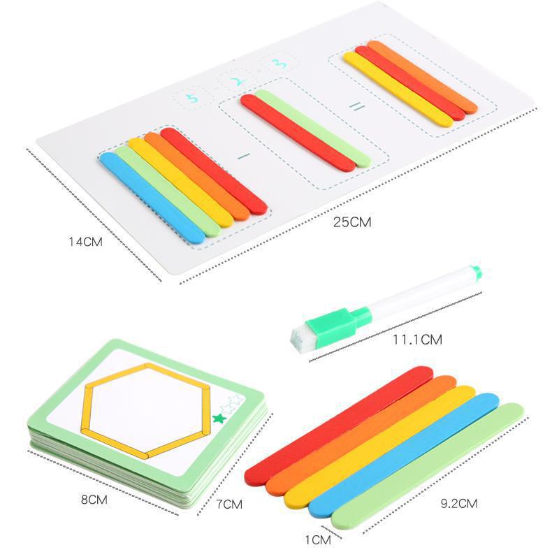 Montaje DE LOS NIÑOS contando palo de juguete palo de matemáticas aritmética palo contando palo estudiante de escuela primaria adición y sustracción material didáctico digital