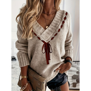 E 34774 V-neck sweater V �IŮë�¿羳���uͨ���Q��