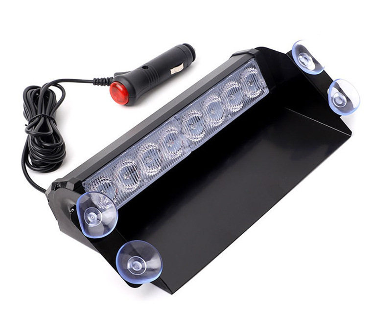 LED car warning light front windshield shovel light 8LED red and blue burst light white yellow in stock