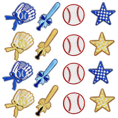 2025 新しい野球グローブ、野球バット、野球刺繍布ステッカー、野球試合アイロン刺繍布ステッカー