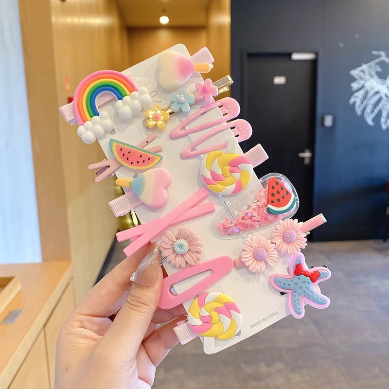 Pinzas para el cabello para bebés, pinzas para el cabello con dibujos animados para niñas, pinzas para el cabello con flequillo lateral, horquillas, accesorios para el cabello para niños