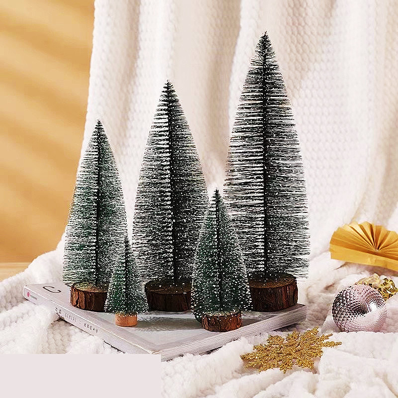 Mini Christmas Tree Small Desktop Scene Layout Decoration Front Desk Creative Ornaments Scandinavian DIY Living Room Pine Needle Tree