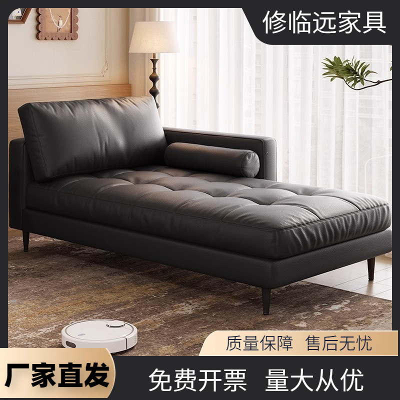 Modern simple living room cat scratch leather sofa single chaise bed…