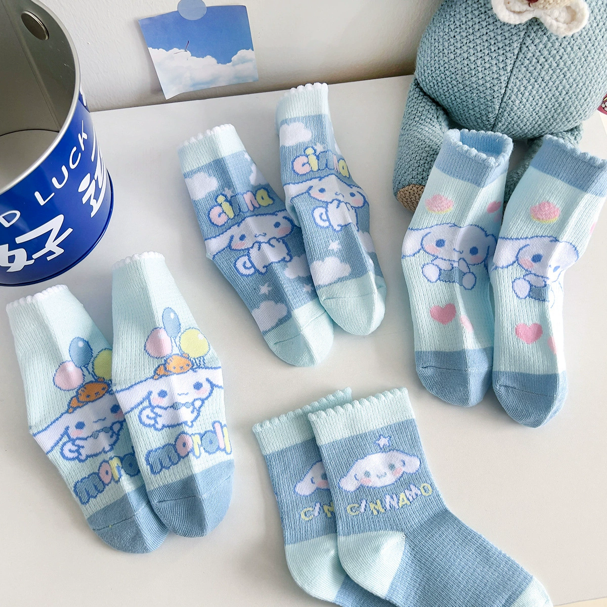 Cartoon spring children's breathable knee socks for boys, mid-length, absorbs sweat and smell