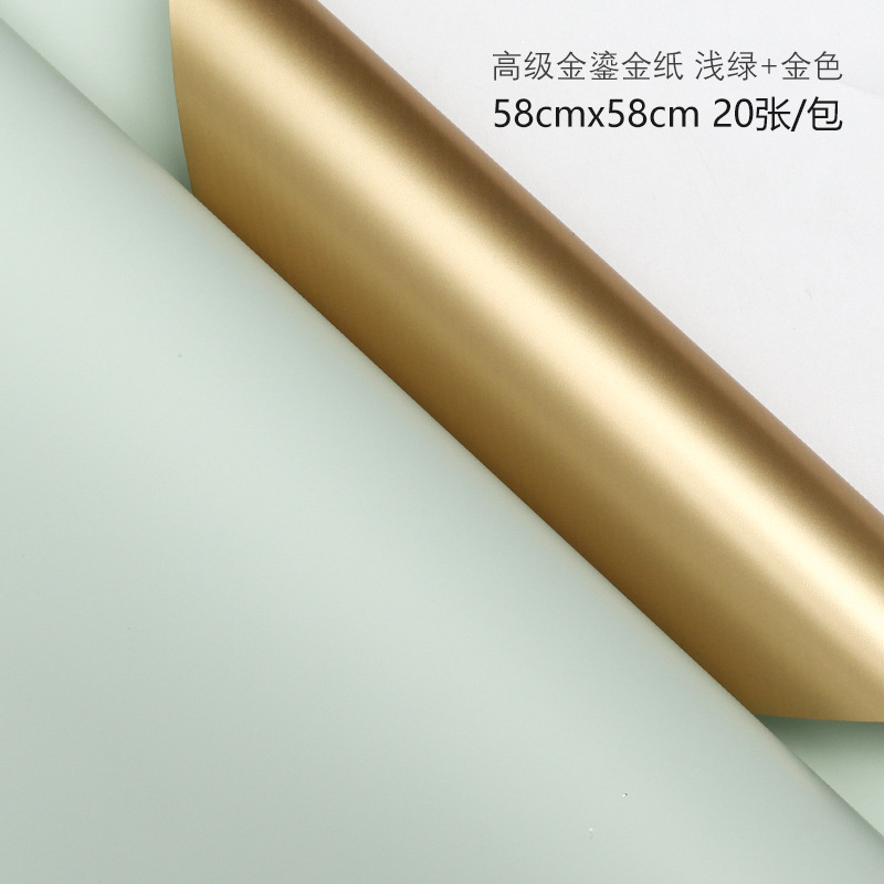 Venta al por mayor material de embalaje de ramo coreano floristería envoltura floral de doble cara papel de envoltura de flores de papel Ouya engrosado de dos colores