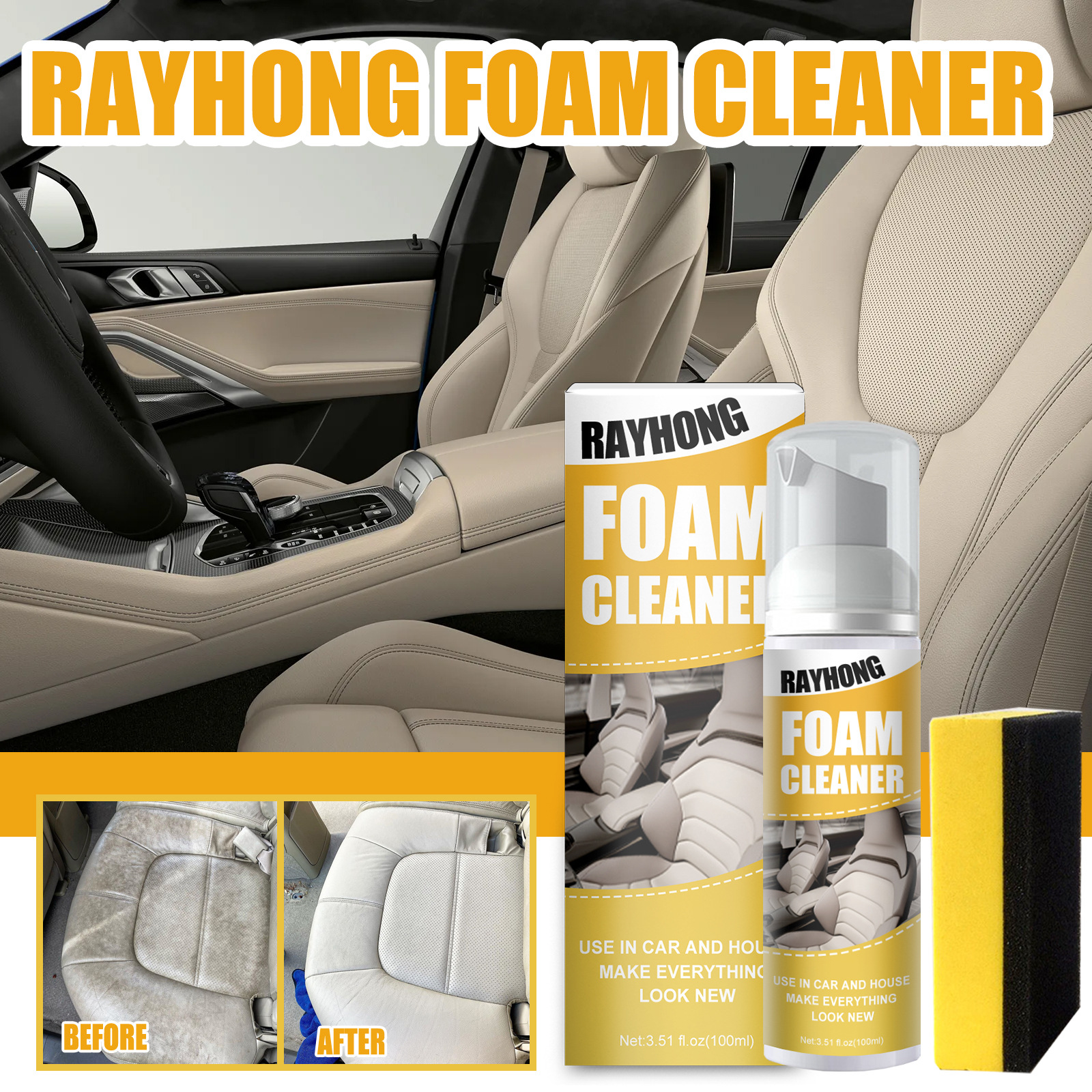 100ml Car Foam Cleaner Spray Car Interior Cleaning Spray Car