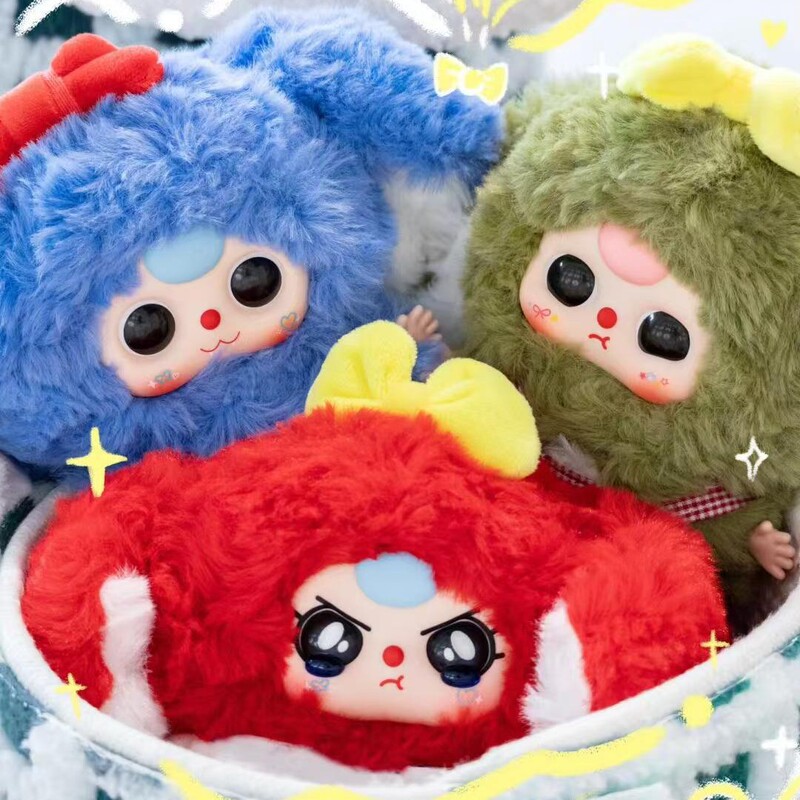 正版新品BABY THREE娃三岁马卡龙小小兔二代潮玩盲盒手办毛绒玩具|undefined