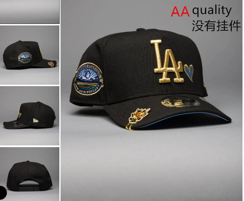 Comercio exterior transfronterizo al por mayor 2026 AA gorra de boca de pato bordado tridimensional ajustable gorra de hip-hop Yankees Dodgers