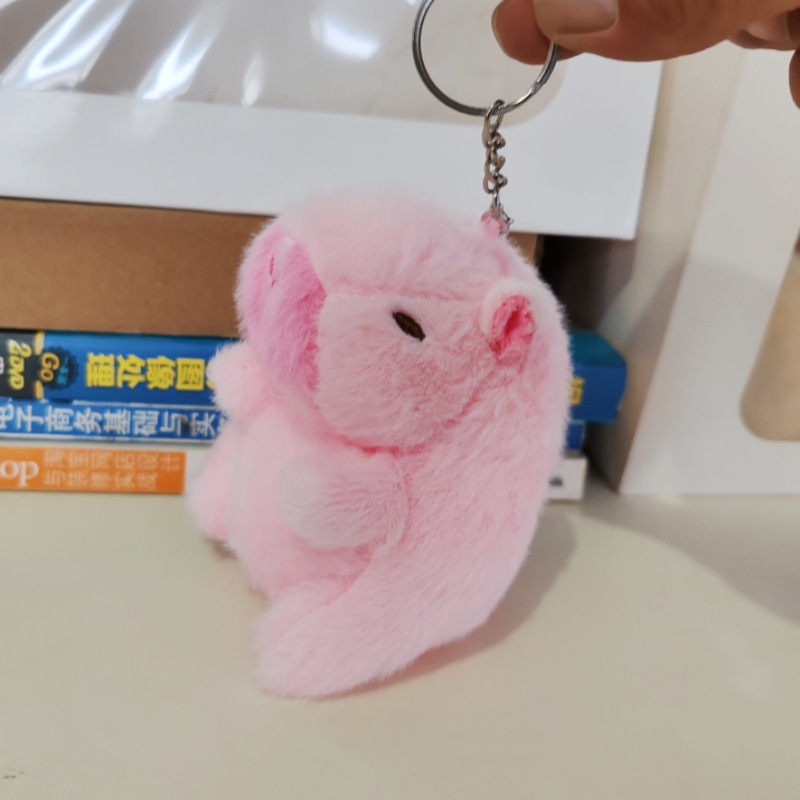 Pulsera de peluche de capibara con cola que se mueve, juguete de peluche de capibara, pequeño colgante, venta al por mayor