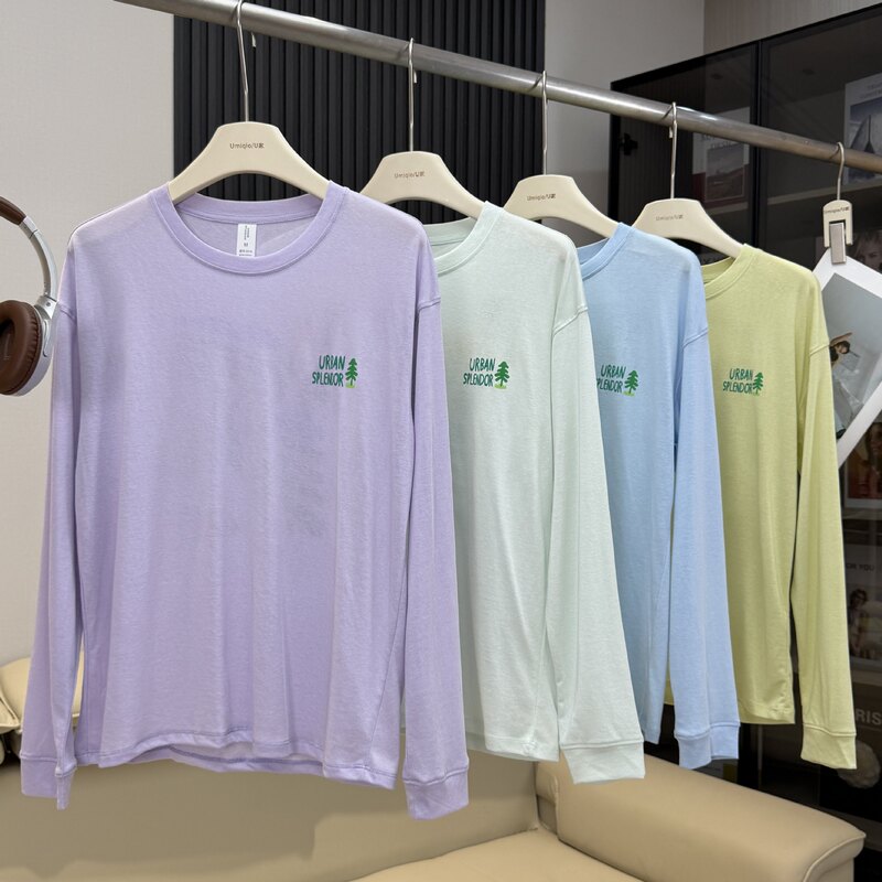 2026 New Style Fresh and Simple Printed Long-Sleeve T-Shirt for Women, Lightweight and Breathable Sun-Protective Top, Casual and Versatile Style 2026 New Style Fresh and Simple Printed Long-Sleeve T-Shirt for Women, Lightweight and Breathable Sun-Protective Top, Casual and Versatile Style