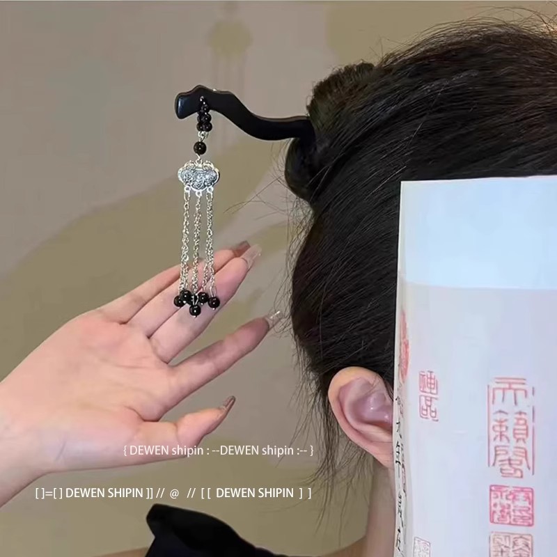 Nuevo estilo antiguo chino imitación de madera de sádalo pinzas de cabello para mujeres 2025 nueva cabeza trasera con bordas de cabello de alta calidad pinzas de cabello