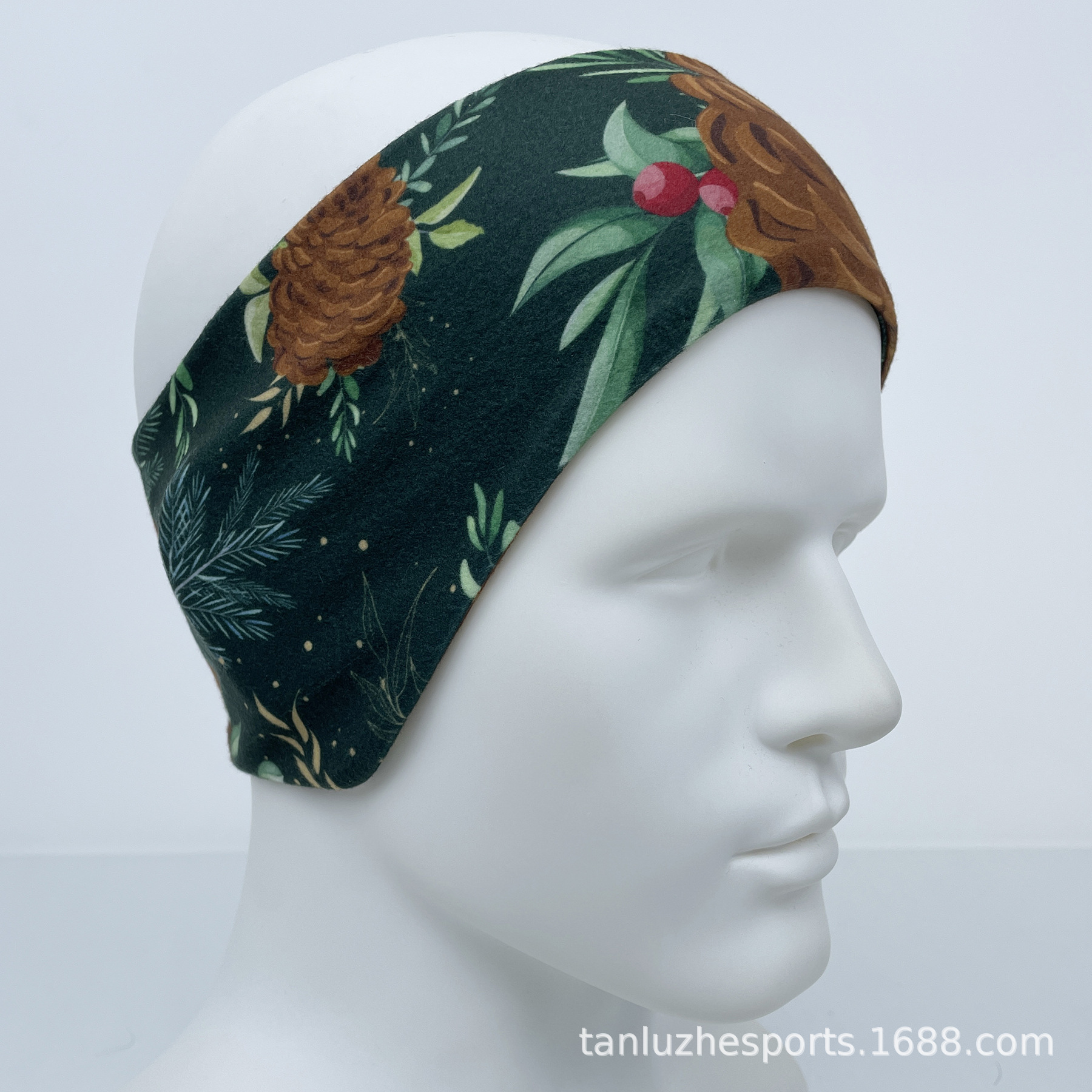 Hair Band Custom Autumn and Winter Thickened E-commerce Foreign Trade Printing Double-layer Brush Velvet Winter Elastic Size Warm Running Headband