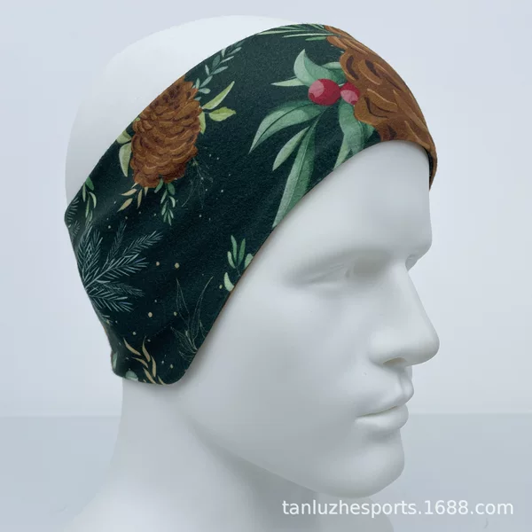 Hair Band Custom Autumn and Winter Thickened E-commerce Foreign Trade Printing Double-layer Brush Velvet Winter Elastic Size Warm Running Headband