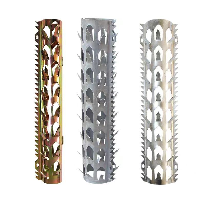 小区燃气供水排水墙头阳台管道不锈钢防爬刺防盗刺钉防盗平刺防鼠