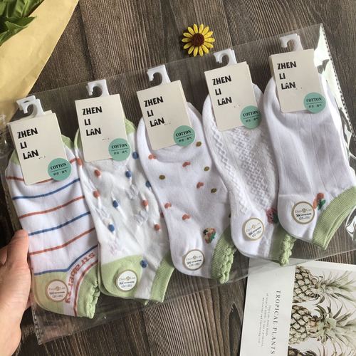 Wholesale spring and summer Zhuji socks, girls' short socks, Korean women's socks, boat socks, can be packaged independently, women's short cotton socks