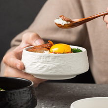 日式石纹米饭碗家用汤碗陶瓷面碗ins风拌饭碗餐厅商用碗外贸批发