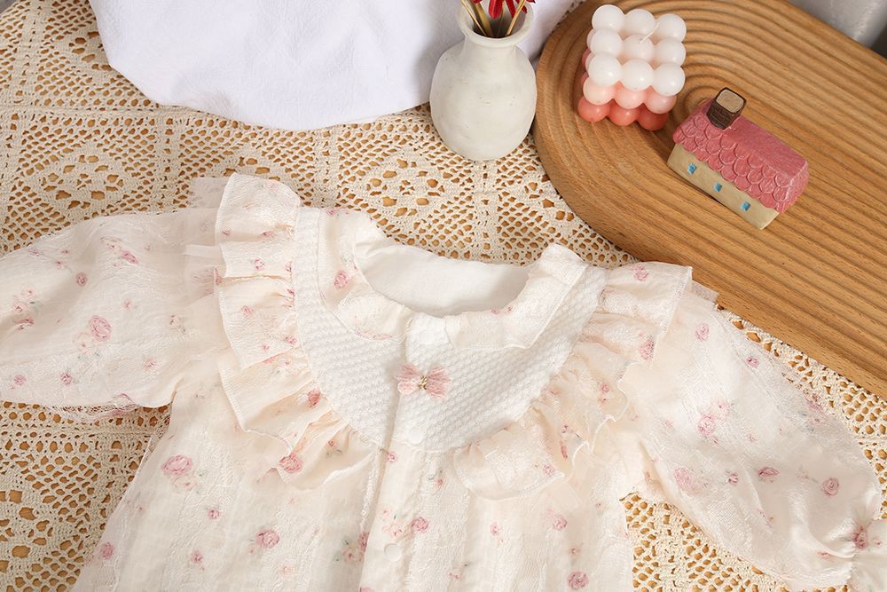 Ropa de una pieza para bebés, ropa de primavera y otoño, bebé recién nacido, princesa súper linda, cien días de luna llena, mameluco de doble capa